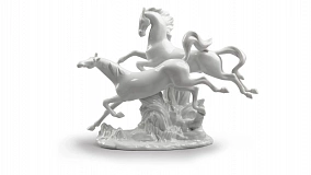 Фигурка Lladro Лошади в галопе 38х30 см, фарфор