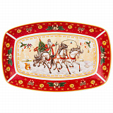Блюдо Дед Мороз и Снегурочка 85-1726, 25*16*3см