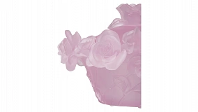 Конфетница с крышкой Decor de Table Pate de Verre Cristal Роза 17 см, хрустальное тесто
