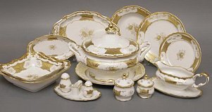 Столовый сервиз на 12 персон Кленовый лист белый 408