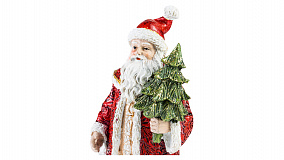 Фигурка новогодняя Lamart Noel Санта с елочкой 21,5 см