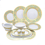 Столовый сервиз на 6 персон Donna Seladon gold (без супника)